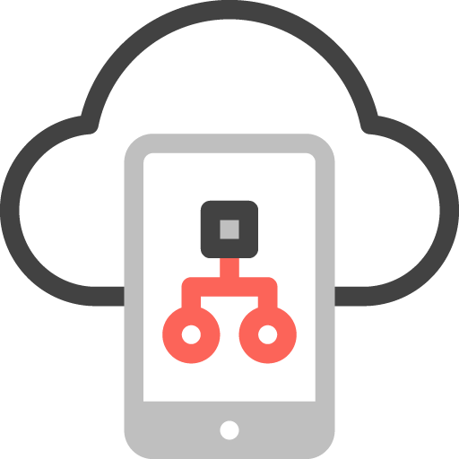 Data Cloud with Mobile - Cloud server icon