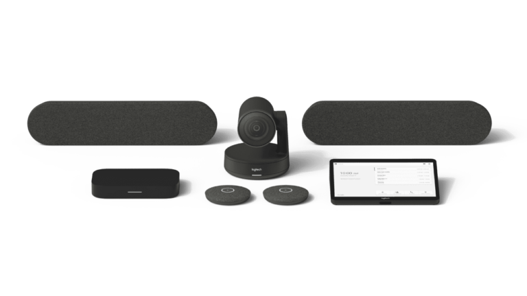 Logitech Large Room Solution with Rally Plus, smart meeting room solution, capture active speaker, Ultra HD 4K Video, Voice Clarity, easy to deploy at scale